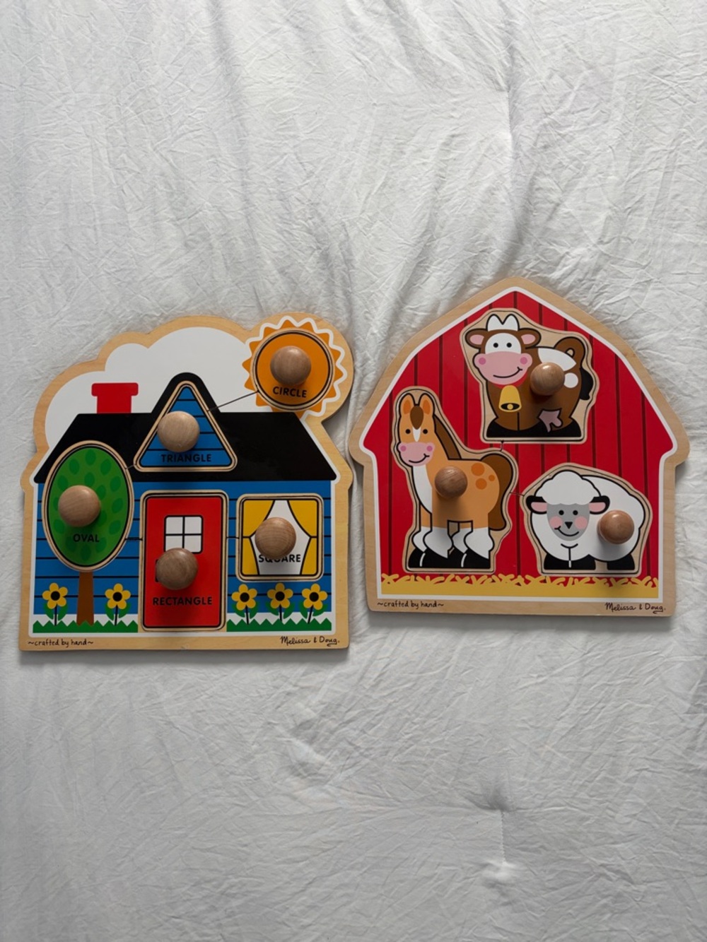 Melissa & Doug Fresh Start & Barnyard Animals Jumbo Knob Puzzles